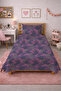 Floral Patchwork Polka Dot Children's Pique Set - Bohemian Young Room Purple Pink Quilted Bedspread - 7