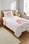 Rainbow Heart Patterned Children's Pique Set - Cheerful Fairytale Nordic Powder Gray Quilted Bedspread - 4