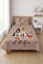 Forest Animals Patterned Baby Pique Set - Fairytale Safari Nordic Orange Decorative Bedspread - 2