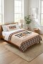 Plaid Teddy Bear Motto Youthful Pique Set-Positive Modern Theme Orange Cream Quilted Bedspread - 4
