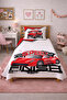 Race Car Checkered Kids Pique Set-Adventure Speed Themed Modern Red White Quilted Bedspread - 2