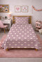Hearted Romantic Cute Powder Youthful Pique Set - Love Themed Modern Plum Cream Quilted Bedspread - 6