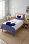 Children's Pique Set with Striped Ear Figures - Navy Blue Minimal Modern White Quilted Bedspread - 7