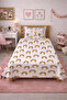 Rainbow Rabbit Patterned Baby Pique Set - Fairytale Joyful Nordic Mustard Powder Bedspread