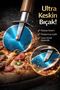 Stainless Steel Pizza Cutter Rotating Blade Wooden Handle Pizza Roulette Dough Cutter - 3