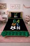 Football Ball Written Baby Pique Set-Sportsman Game Modern Black Green Decorative Bedspread