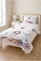 Space Astronaut Planet Starry Single Pique Set-Galaxy Adventure Scandinavian Blue Bedspread - 5