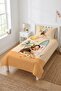 Tropical Surfer Girl Patterned Baby Pique Set - Bohemian Island Themed Mustard Mint Decorative Bedspread - 7