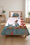 Lighthouse Submarine Children's Pique Set Single - Marine Ocean Turquoise Tile Bedspread - 5