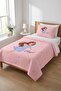 Fairy Tale Winged Girl Pique Set - Dream World Scandinavian Powder Blue Quilted Bedspread - 7