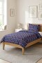 Floral Patterned Navy Blue Baby Pique Set - Bohemian Garden Coral Turquoise Quilted Bedspread - 5