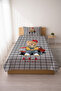 Plaid Teddy Bear Carriage Young Pique Set - Street Themed Modern Gray Red Quilted Bedspread - 7