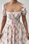 Floral Patterned Maxi Dress with Corset Detail - 4