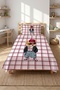 Children's Pique Set with Plaid Teddy Bear Figure - Street Themed Modern Powder Burgundy Decorative Bedspread - 7