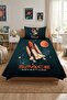 Space Rocket Galaxy Themed Children's Pique Set-Adventure Modern Navy Blue Orange Decorative Bedspread - 5