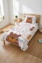 Teddy Bear Forest Path Baby Pique Set-Cute Adventure Nordic Brown Ecru Quilted Bedspread - 3