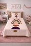 Rainbow Geometric Pastel Kids Teen Pique Set-Minimal Bohemian Powder Cinnamon Decorative Bedspread - 4