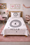 Lion Star Patterned Children's Pique Set-Cute Safari Nordic Gray White Quilted Bedspread - 7