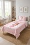 Ballerina Starry Pink Children's Pique Set - Fairy Tale Themed Modern Powder Gold Quilted Bedspread - 7