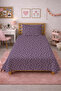 Floral Minimal Purple Young Pique Set-Romantic Modern Lilac White Decorative Bedspread