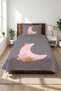 Moon Star Crowned Fairy Tale Gray Youth Pique Set-Dream Galaxy Modern Powder Gold Quilted Bedspread - 6
