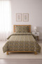 Floral Patterned Daisy Baby Pique Set - Country Garden Bohemian Gray Mustard Decorative Bedspread - 2