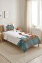 Lighthouse Submarine Children's Pique Set Single - Marine Ocean Turquoise Tile Bedspread - 6