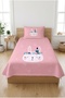 Cute Rabbit and Heart Baby Pique Set - Fairy Tale Themed Nordic Powder Coral Decorative Bedspread - 2