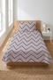 Zigzag Striped Pastel Children's Single Pique Set-Geometric Youth Room Powder Quilted Bedspread - 4