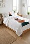 Geometric Balance Pattern Children's Pique Set-Minimal Abstract Scandinavian Powder Green Decorative Bedspread - 2