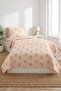 Rabbit Patterned Cute Children's Pique Set - Fairy Tale Themed Nordic Powder Ecru Quilted Bedspread - 3