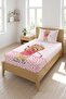 Scored Bear Golfer Child Single Pique Set-Game Themed Modern Powder Beige Decorative Bedspread