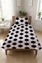 Football Bulk Black White Youth Pique Team-Geometric Sports Modern Anthracite Ecru Decorative Bedspread - 3