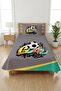 Soccer Ball Graffiti Single Person Pique Set-Street Theme Modern Anthracite Turquoise Quilted Bedspread - 6