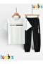 Balance Line Printed T-Shirt and Sweatpants (Sweatpants with Pockets) Children's Top and Bottom Set