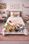 Safari Animal Nature Themed Single Duvet Set - Forest Modern Beige Orange Quilted Bedspread - 7