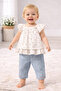 Floral Denim Set 100% Cotton Baby Girl 2 Piece Set