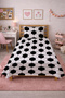 Football Bulk Black White Youth Pique Team-Geometric Sports Modern Anthracite Ecru Decorative Bedspread - 6
