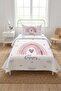 Rainbow Heart Cloud Patterned Children's Pique Set-Dream Themed Nordic Powder Gray Quilted Bedspread - 5