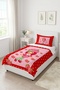 Strawberry Polka Dot Plaid Baby Pique Set - Fairytale Fruit Themed Red Pink Decorative Bedspread - 2