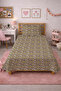 Floral Patterned Daisy Baby Pique Set - Country Garden Bohemian Gray Mustard Decorative Bedspread - 3