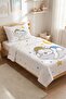Starry Children's Pique Set with Sleeping Bear - Dream Themed Nordic Yellow Blue Quilted Bedspread - 4