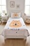 Cute Cat Star Pattern Baby Pique Set-Minimal Animal Themed Nordic Powder Ecru Bedspread - 3