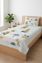 Safari Animal Patterned Children's Teenager's Pique Set - Nordic Forest Mint Mustard Decorative Bedspread - 6