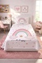 Rainbow Star Cloud Crowned Children's Pique Set - Fairytale Nordic Powder Mint Decorative Bedspread - 4