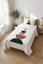 Geometric Balance Pattern Children's Pique Set-Minimal Abstract Scandinavian Powder Green Decorative Bedspread - 4