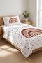 Rainbow Heart Children's Single Pique Set - Pastel Fairy Tale Bohemian Powder Decorative Bedspread - 4