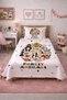 Forest Animal Themed Children's Teenage Pike Set - Nature-Inspired Modern White Orange Quilted Bedspread - 5