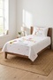 Lama Heart Patterned Cheerful Children's Pique Set - Animal Themed Nordic Pink Decorative Bedspread - 3