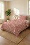 Botanical Feathered Branch Pattern Children's Pique Set-Romantic Nature Nordic Pink Ecru Decorative Bedspread